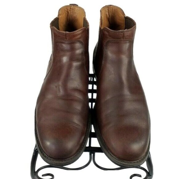 Johnston Murphy Cardell Leather Chelsey Ankle Boots Mens Brown 8M Side Gore - Picture 10 of 10